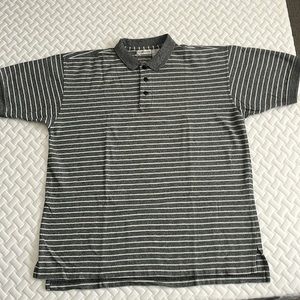 Men’s gray and white polo shirt